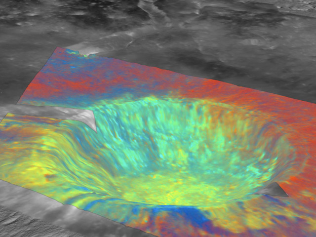 Aristarchus crater, Ultraviolet to visible color ratio information. inbuF]ɂ鎇Oϑj